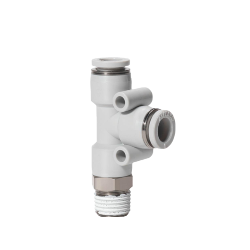 PED04 M6 Nối nhanh tê ren ngoài Airtac (PED04-M6 Màu trắng) - Ảnh 3
