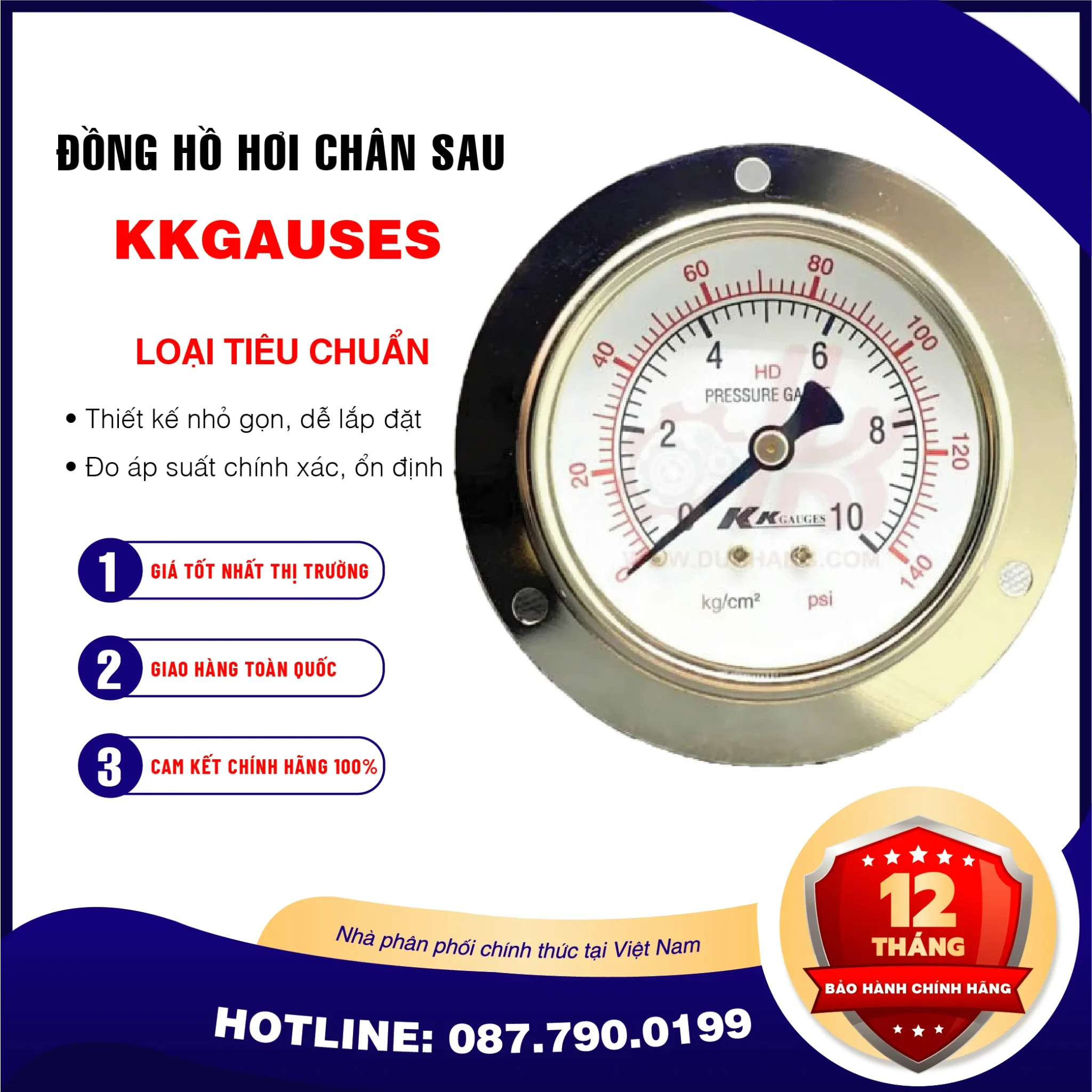 Đồng Hồ Hơi Chân Sau KKGAUGES