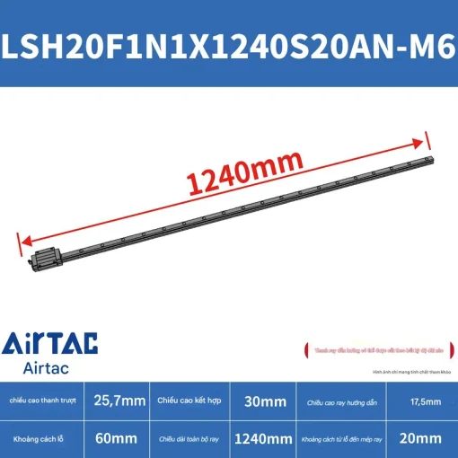 Thanh trượt vuông tiêu chuẩn LSH20F1N1X1240S20AN-M6 - Ảnh 2