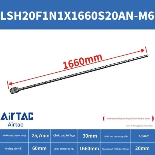 Thanh trượt vuông tiêu chuẩn LSH20F1N1X1660S20AN-M6 - Ảnh 2