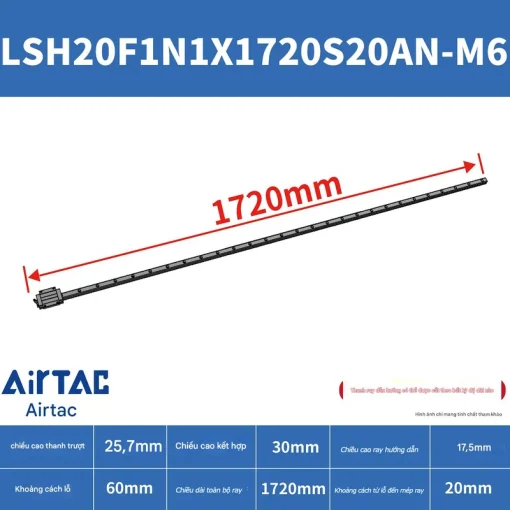 Thanh trượt vuông tiêu chuẩn LSH20F1N1X1720S20AN-M6 - Ảnh 2