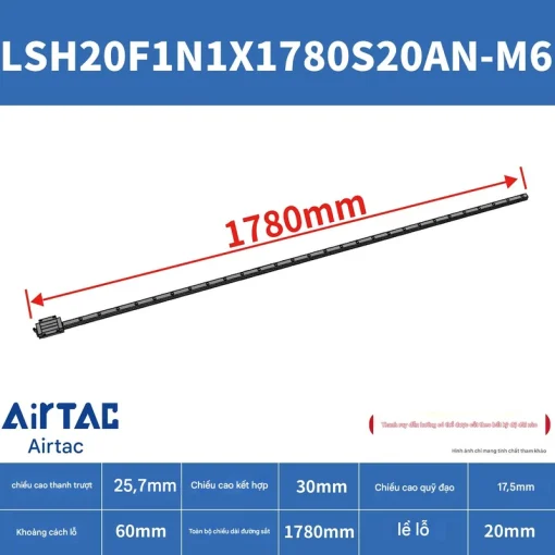 Thanh trượt vuông tiêu chuẩn LSH20F1N1X1780S20AN-M6 - Ảnh 2