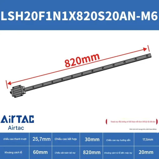 Thanh trượt vuông tiêu chuẩn LSH20F1N1X820S20AN-M6 - Ảnh 2