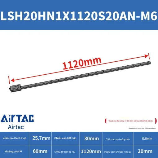 Thanh trượt vuông tiêu chuẩn LSH20HN1X1120S20AN-M6 - Ảnh 2