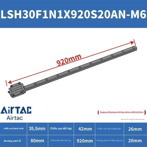 Thanh trượt vuông tiêu chuẩn LSH30F1N1X920S20AN-M6 - Ảnh 2