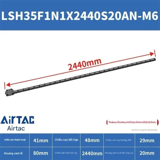 Thanh trượt vuông tiêu chuẩn LSH35F1N1X2440S20AN-M6 - Ảnh 2