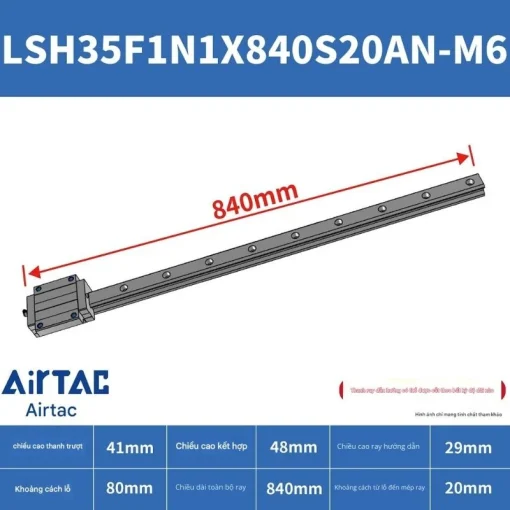 Thanh trượt vuông tiêu chuẩn LSH35F1N1X840S20AN-M6 - Ảnh 2