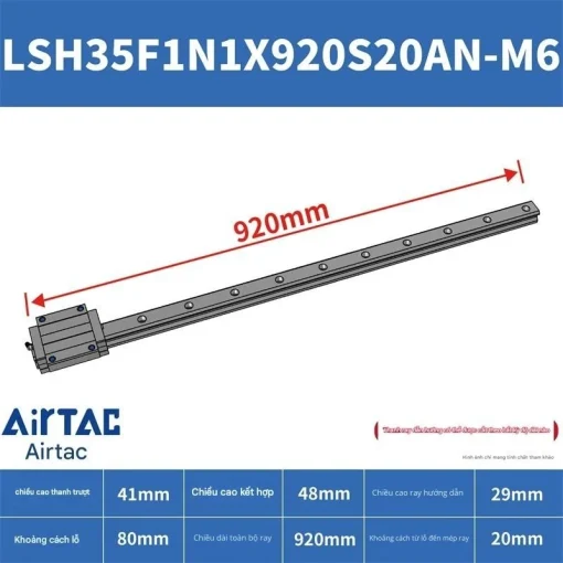 Thanh trượt vuông tiêu chuẩn LSH35F1N1X920S20AN-M6 - Ảnh 2