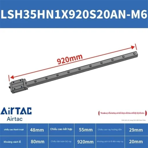 Thanh trượt vuông tiêu chuẩn LSH35HN1X920S20AN-M6 - Ảnh 2