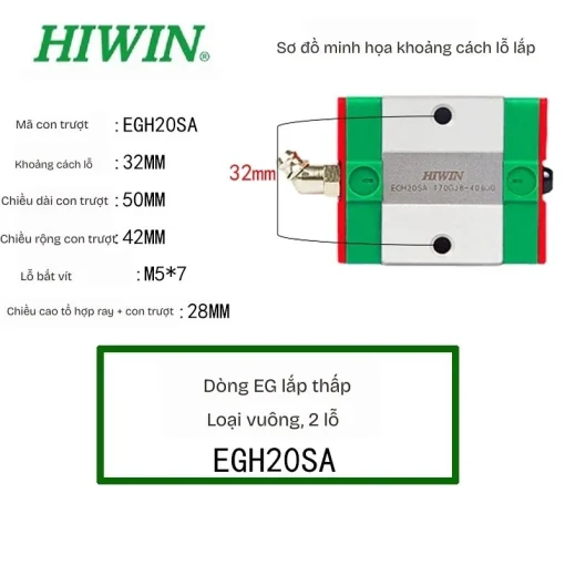 Con trượt dẫn hướng EGH20SA - Ảnh 2