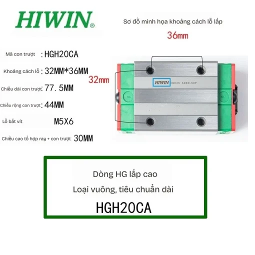 Con trượt dẫn hướng HGH20CA - Ảnh 2