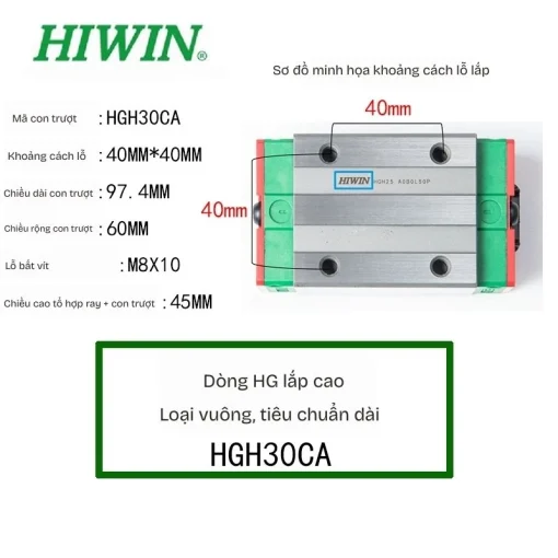 Con trượt dẫn hướng HGH30CA - Ảnh 2