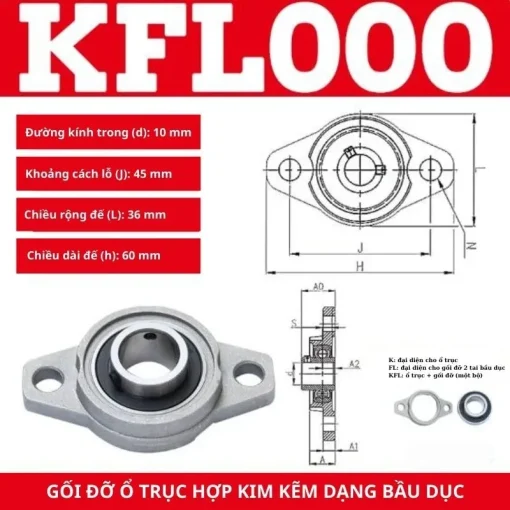 Gối đỡ vòng bi KFL000 - Ảnh 2