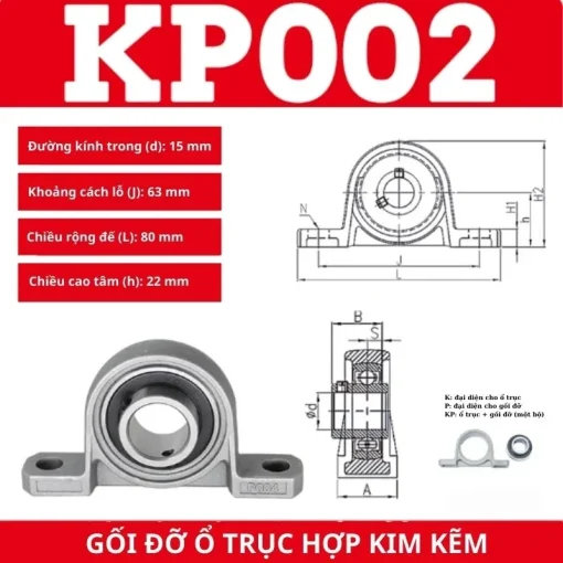 Gối đỡ vòng bi KP002 - Ảnh 2