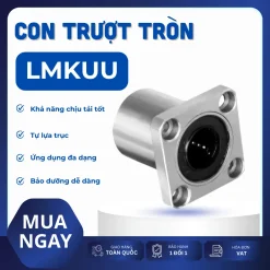 Con trượt tròn mặt bích vuông thân ngắn LMK10UU (Bi trượt tròn)