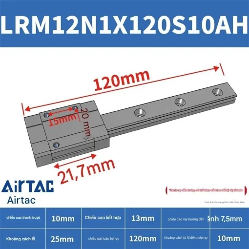 Thanh trượt tiêu chuẩn LRM12N1X120S10AH - Ảnh 2