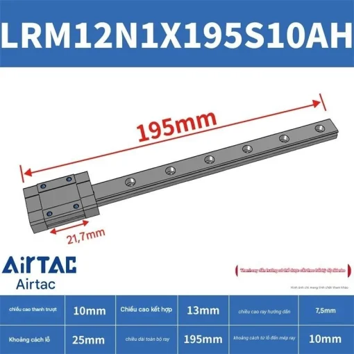 Thanh trượt tiêu chuẩn LRM12N1X195S10AH - Ảnh 2