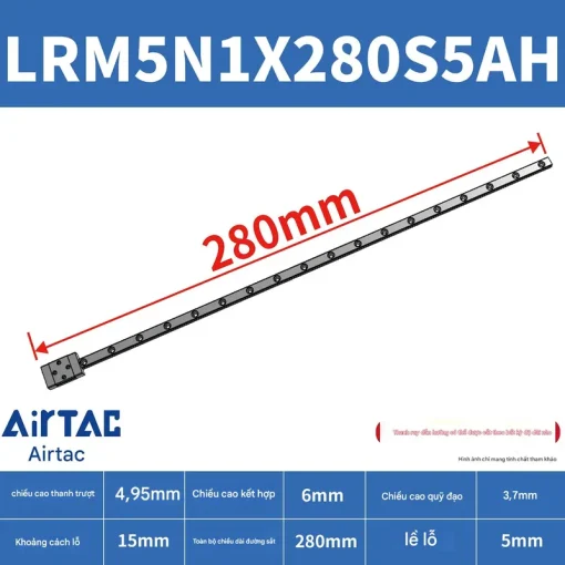 Thanh trượt tiêu chuẩn LRM5N1X280S5AH - Ảnh 2