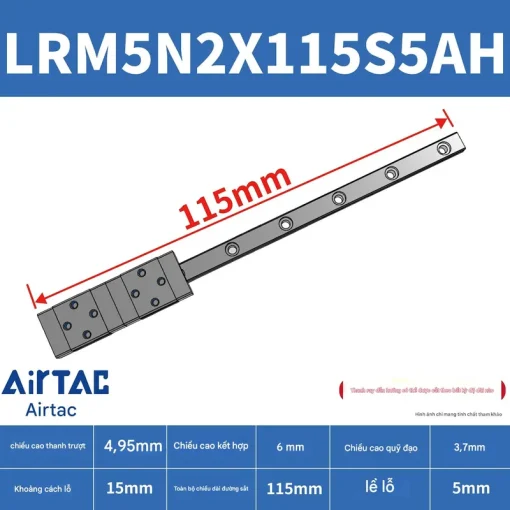 Thanh trượt tiêu chuẩn LRM5N2X115S5AH - Ảnh 2