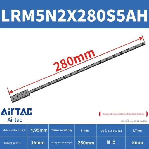 Thanh trượt tiêu chuẩn LRM5N2X280S5AH - Ảnh 2