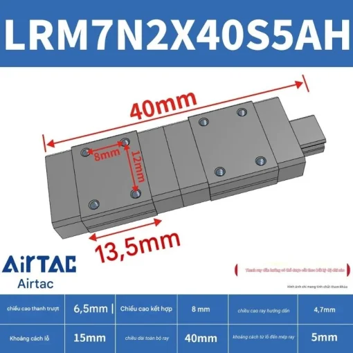 Thanh trượt tiêu chuẩn LRM7N2X40S5AH - Ảnh 2