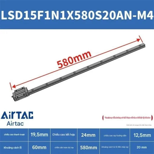 Thanh trượt mặt bích trên LSD15F1N1X580S20AN-M4 - Ảnh 2