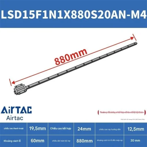 Thanh trượt mặt bích trên LSD15F1N1X880S20AN-M4 - Ảnh 2