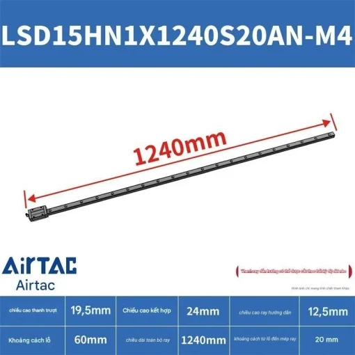 Thanh trượt vuông LSD15HN1X1240S20AN-M4 - Ảnh 2
