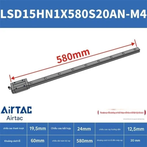 Thanh trượt vuông LSD15HN1X580S20AN-M4 - Ảnh 2