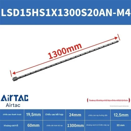 Thanh trượt ngắn LSD15HS1X1300S20AN-M4 - Ảnh 2