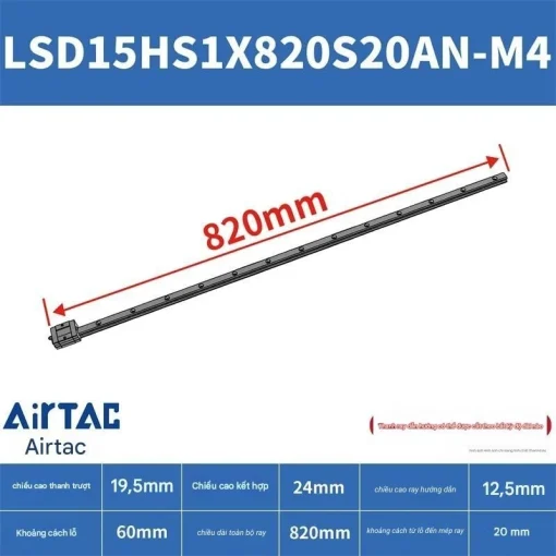 Thanh trượt ngắn LSD15HS1X820S20AN-M4 - Ảnh 2
