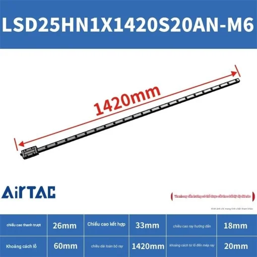 Thanh trượt vuông LSD25HN1X1420S20AN-M6 - Ảnh 2