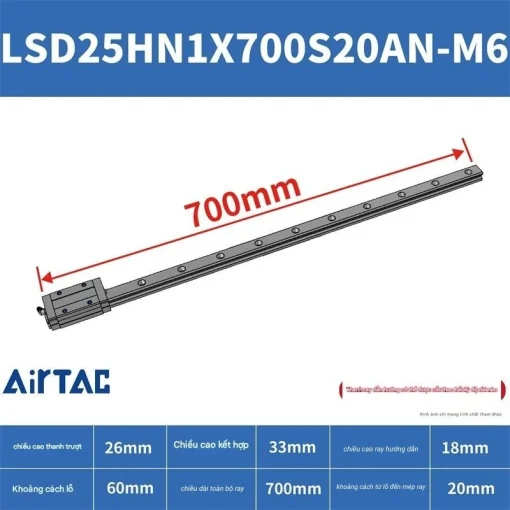 Thanh trượt vuông LSD25HN1X700S20AN-M6 - Ảnh 2