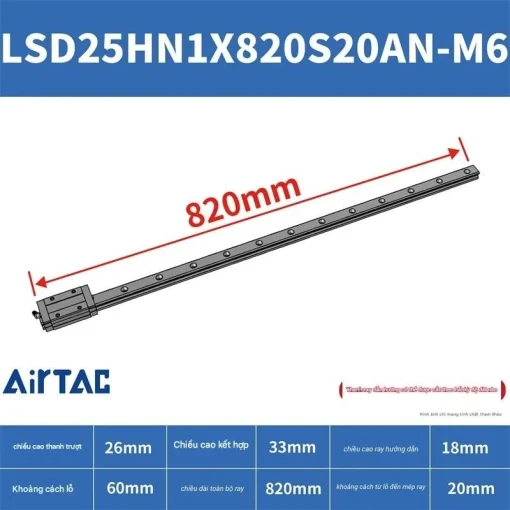 Thanh trượt vuông LSD25HN1X820S20AN-M6 - Ảnh 2