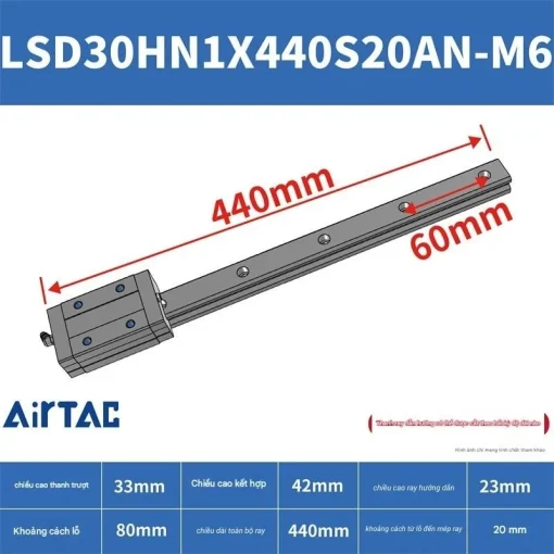 Thanh trượt tiêu chuẩn LSD30HN1X440S20AN-M6 - Ảnh 2