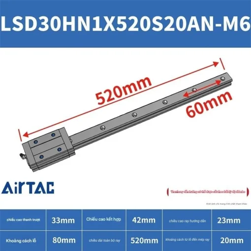 Thanh trượt tiêu chuẩn LSD30HN1X520S20AN-M6 - Ảnh 2
