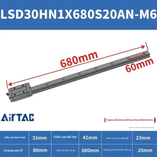Thanh trượt tiêu chuẩn LSD30HN1X680S20AN-M6 - Ảnh 2