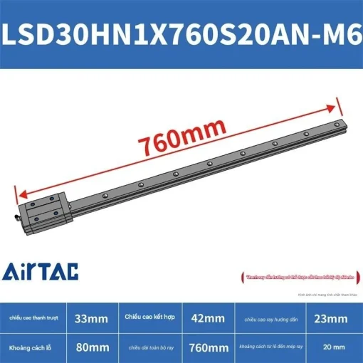 Thanh trượt tiêu chuẩn LSD30HN1X760S20AN-M6 - Ảnh 2