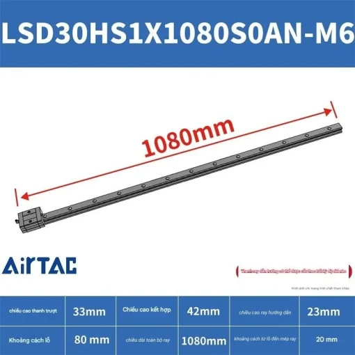Thanh trượt ngắn LSD30HS1X1080S20AN-M6 - Ảnh 2