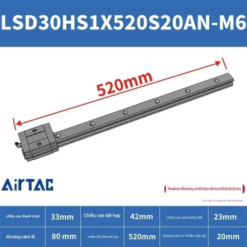 Thanh trượt ngắn LSD30HS1X520S20AN-M6 - Ảnh 2