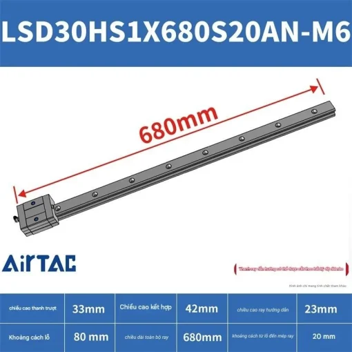 Thanh trượt ngắn LSD30HS1X680S20AN-M6 - Ảnh 2