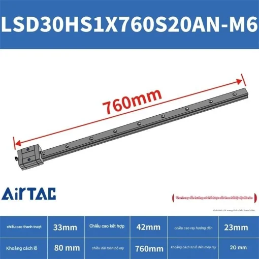 Thanh trượt ngắn LSD30HS1X760S20AN-M6 - Ảnh 2