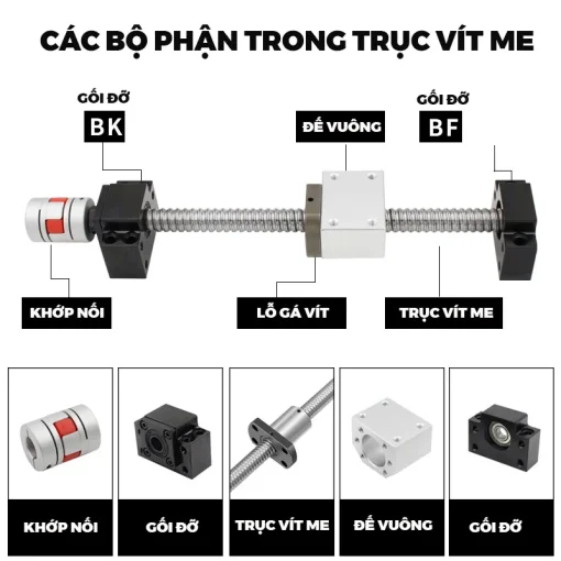 Gối đỡ trục vít me BF25 - Ảnh 4