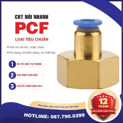 PCF06 02 Nối nhanh thẳng ren trong Airtac (PCF06-02 Màu trắng)