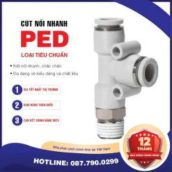 PED04 01 Nối nhanh tê ren ngoài Airtac (PED04-01 Màu trắng)