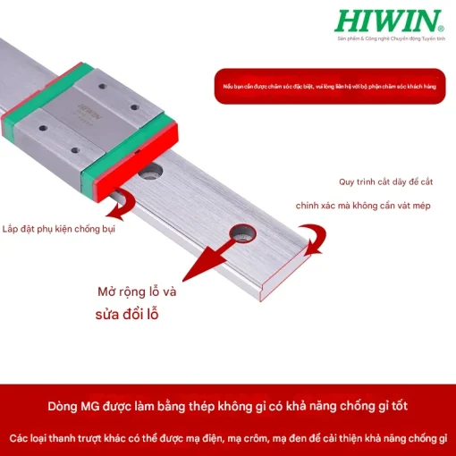Thanh trượt đơn MGN5C (thép không gỉ) - Ảnh 4